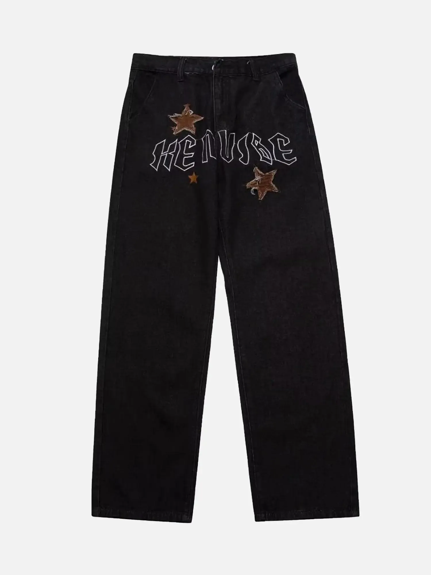 1984 American High Street Patchwork Star Embroidered Jeans