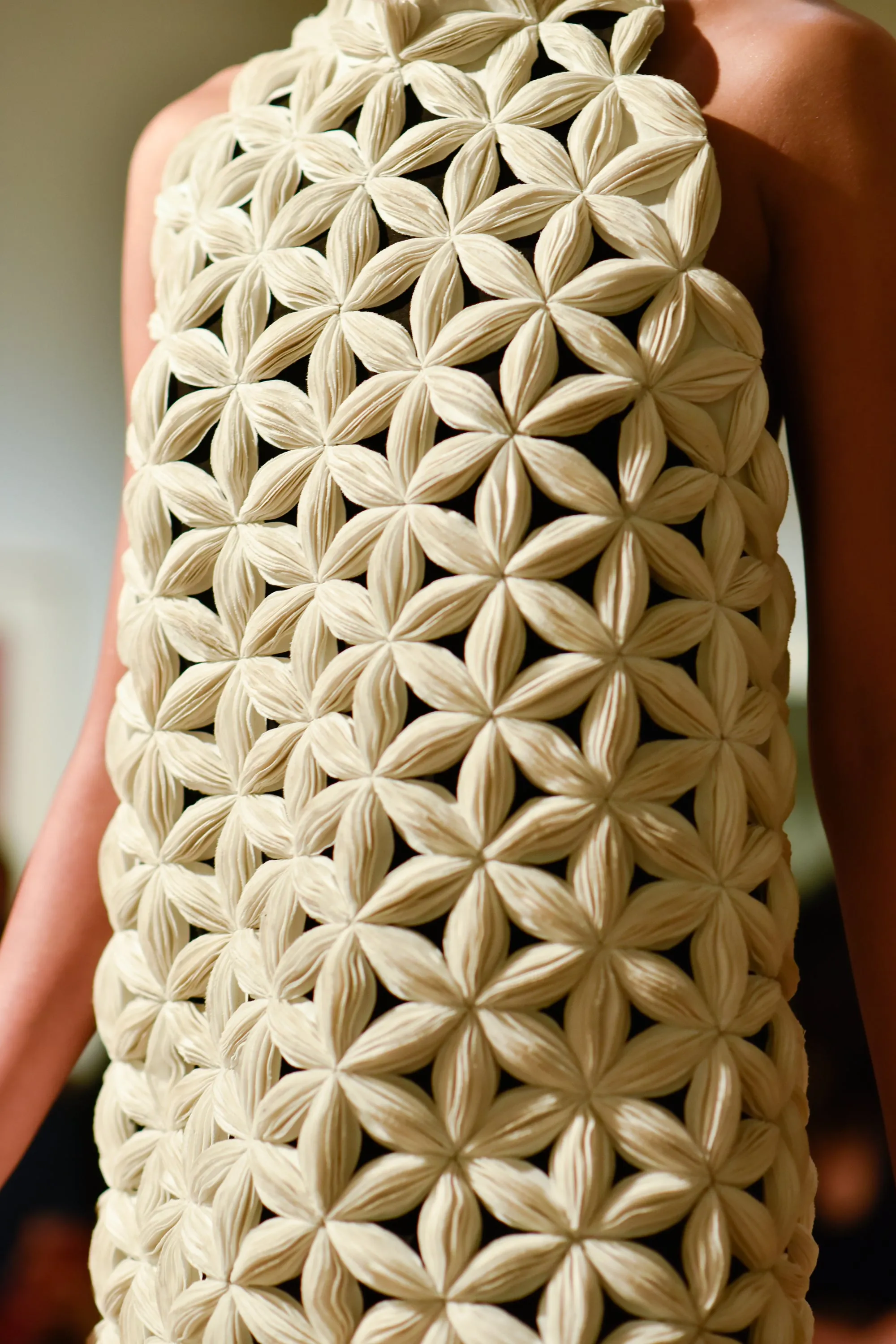 3D Floral Cutwork Halter Dress