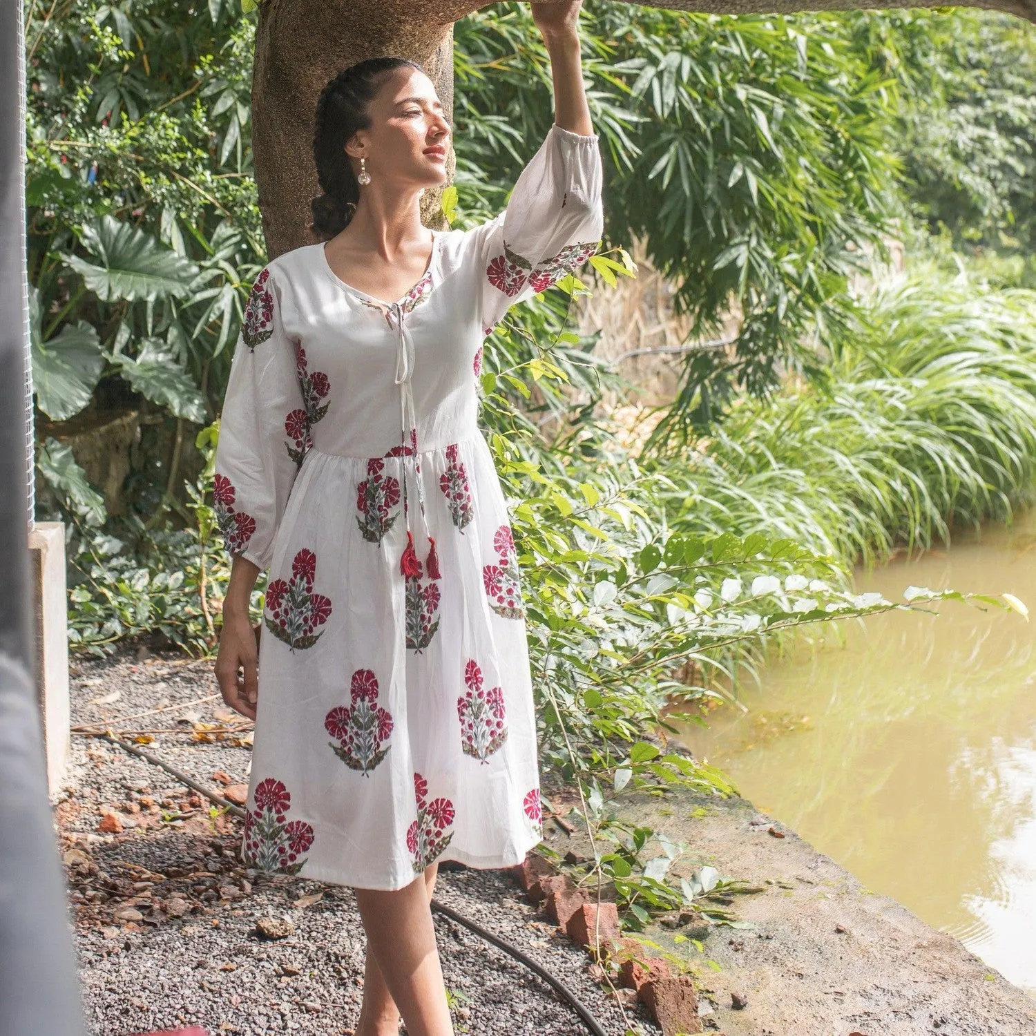 Aafreen Red Poppy Dress