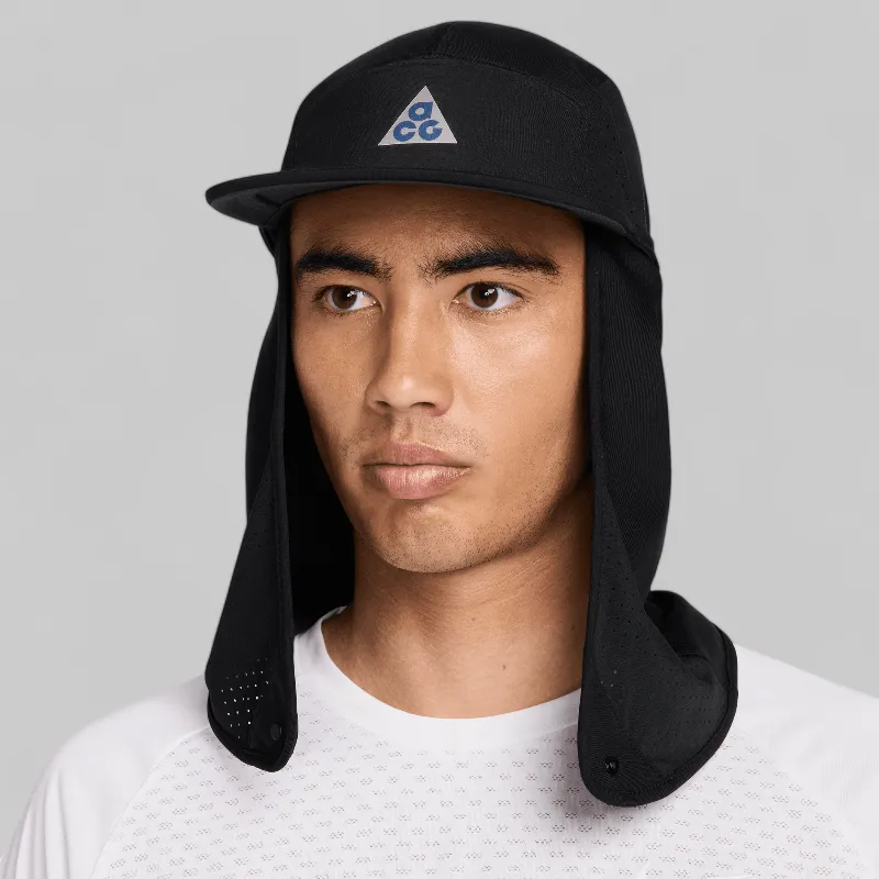 ACG Fly Cap with detachable cape - Black/Reflective Silver