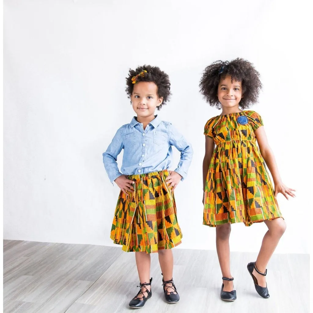 African Kente Sibling Set with Boys Bow Tie