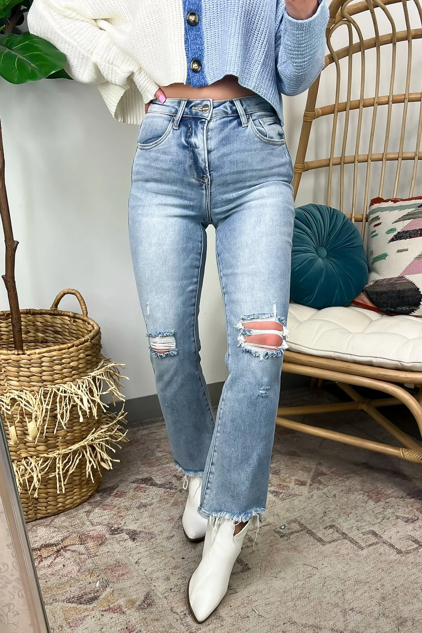 Allyssah High Rise Crop Flare Jeans - FINAL SALE