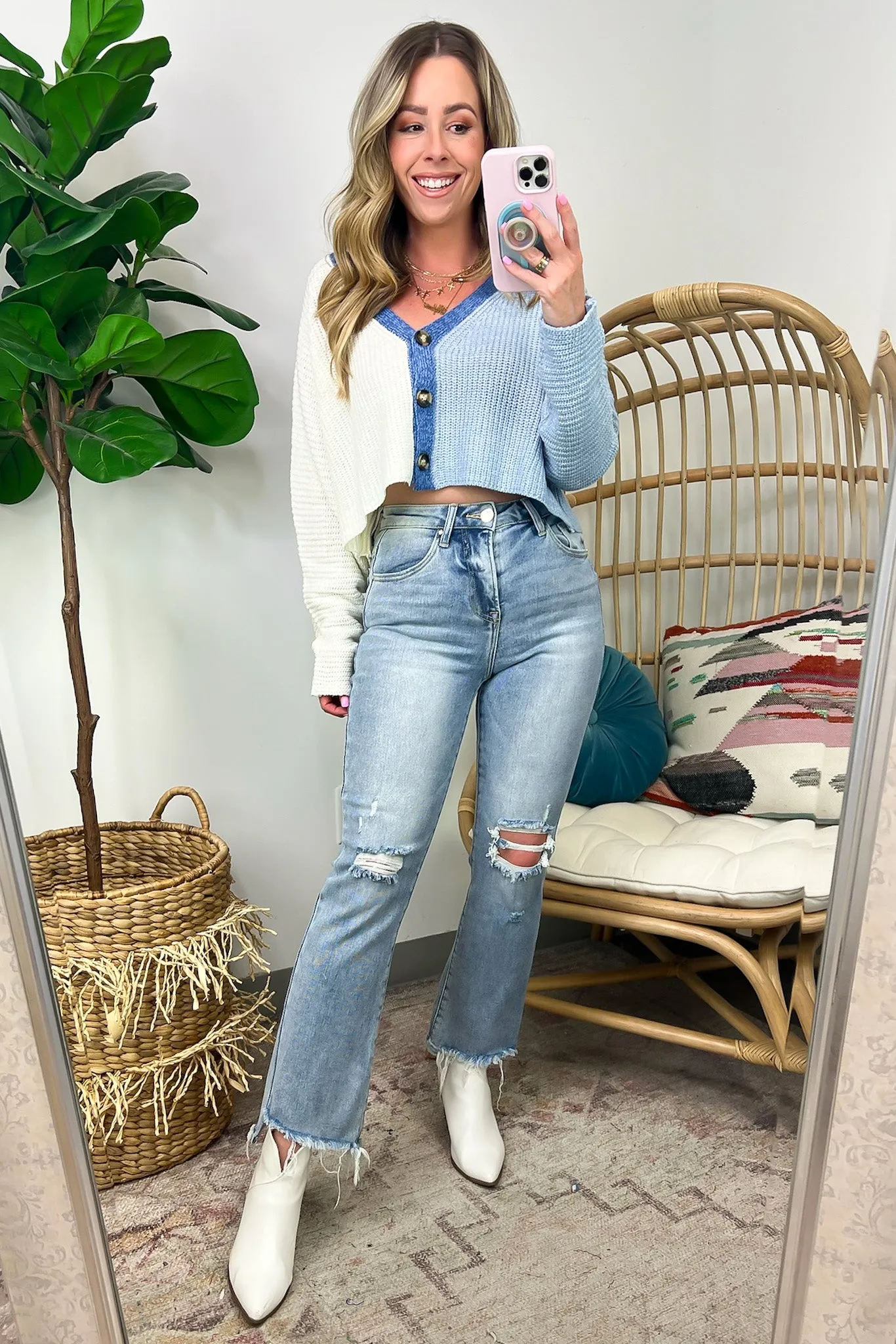 Allyssah High Rise Crop Flare Jeans - FINAL SALE
