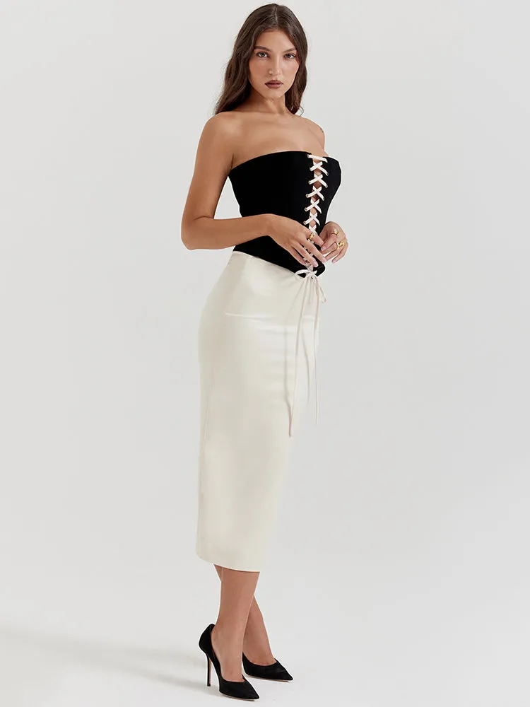Andrea Two Piece Set Sexy Midi Skirt