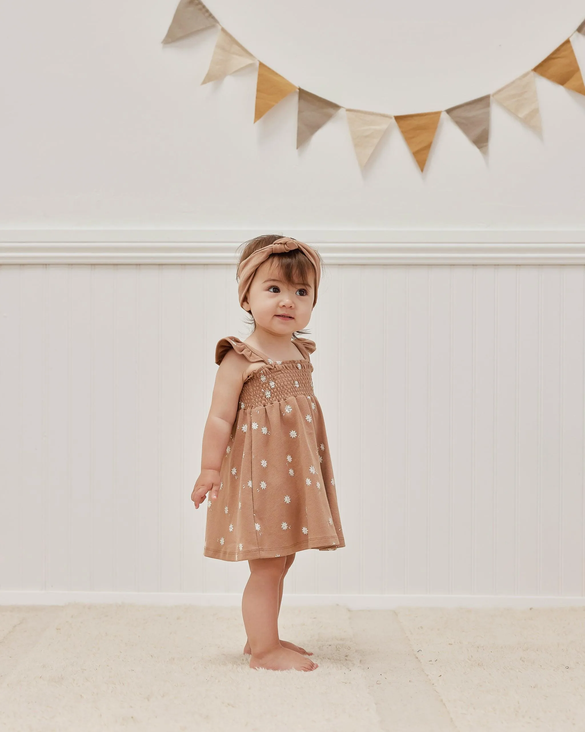 Baby Dress | Smocked Jersey Dress- Sunburst | Quincy Mae