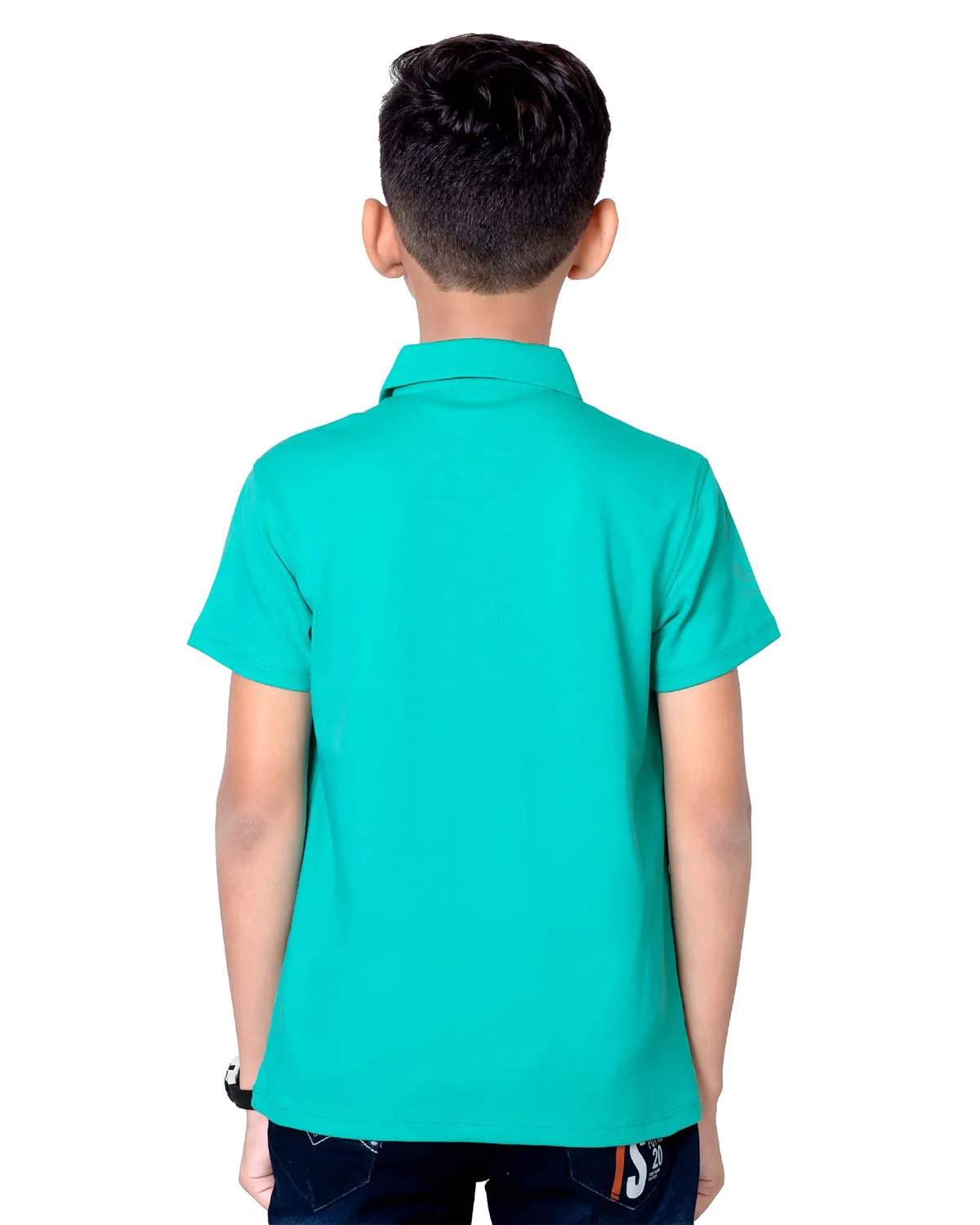 Boys Spot Green Polo T-Shirt