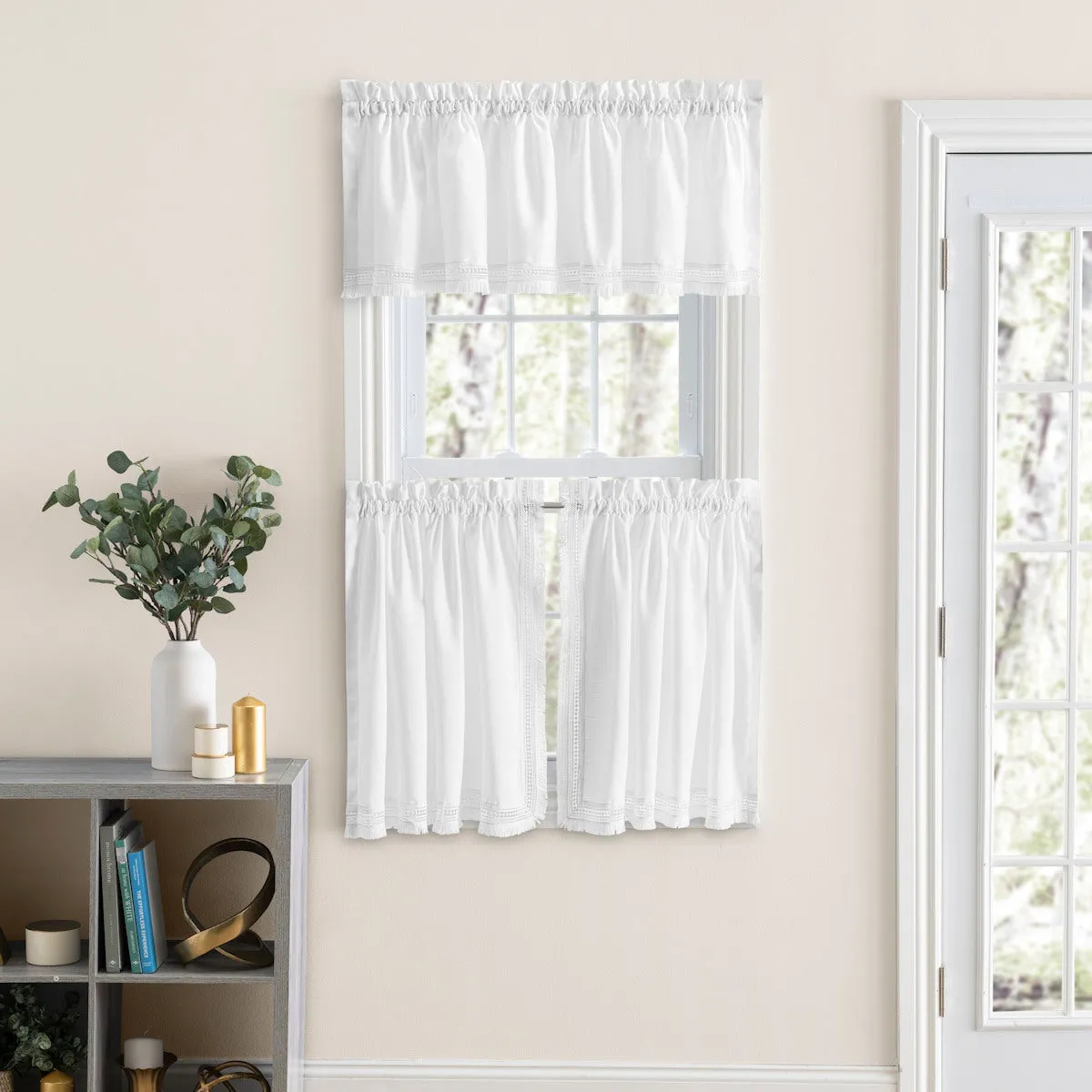 Brush Fringe Tier & Tailored Curtains