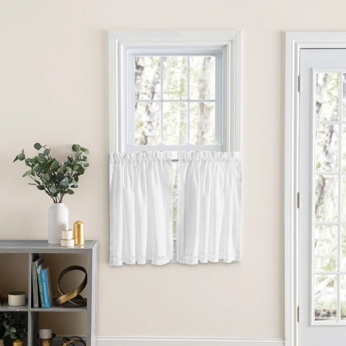 Brush Fringe Tier & Tailored Curtains