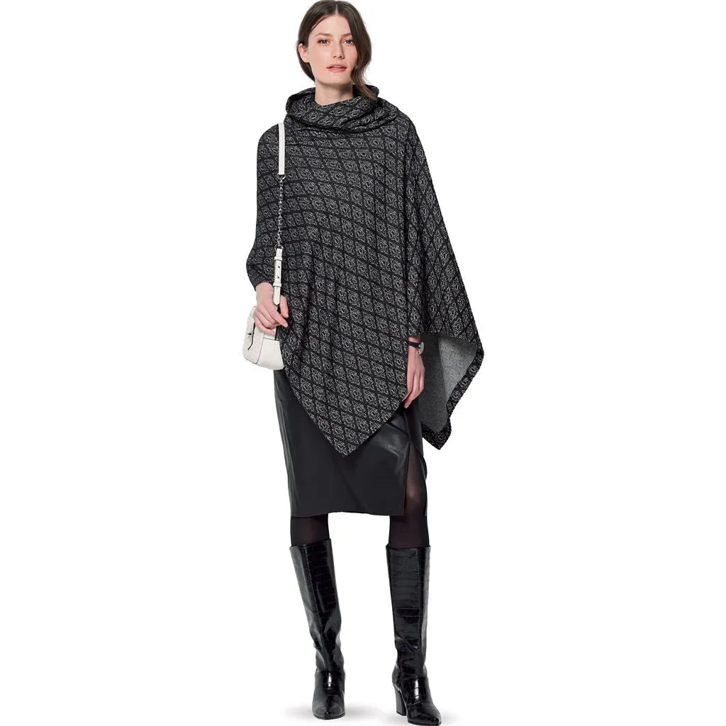 Burda Style Pattern 6175 Misses' Cape - Rectangular - with roll neck B6175