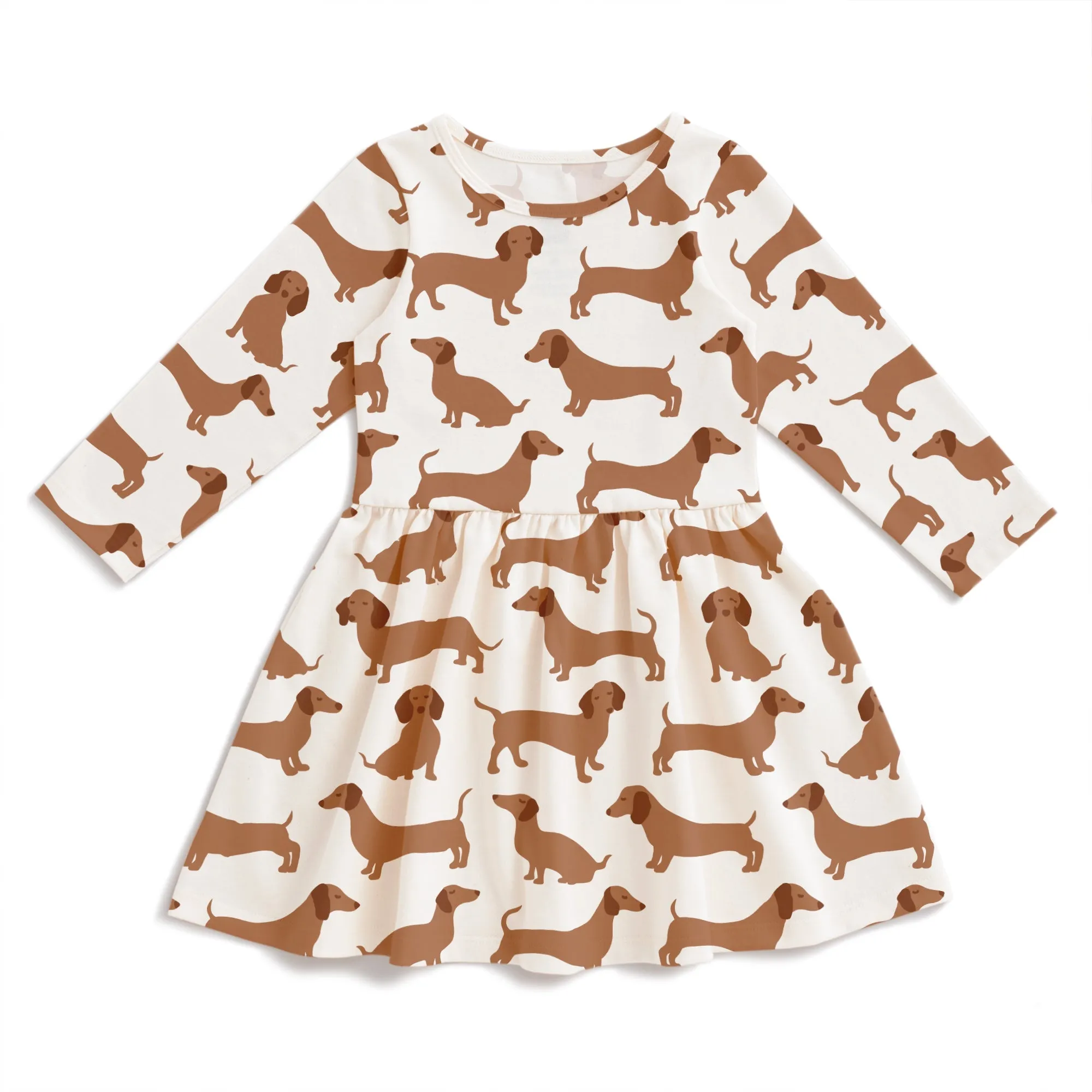 Calgary Dress - Dachshunds Brown