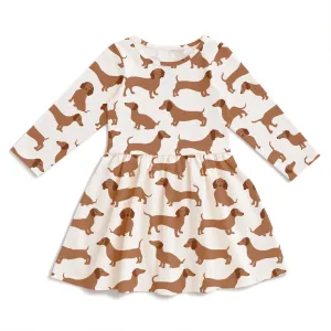 Calgary Dress - Dachshunds Brown