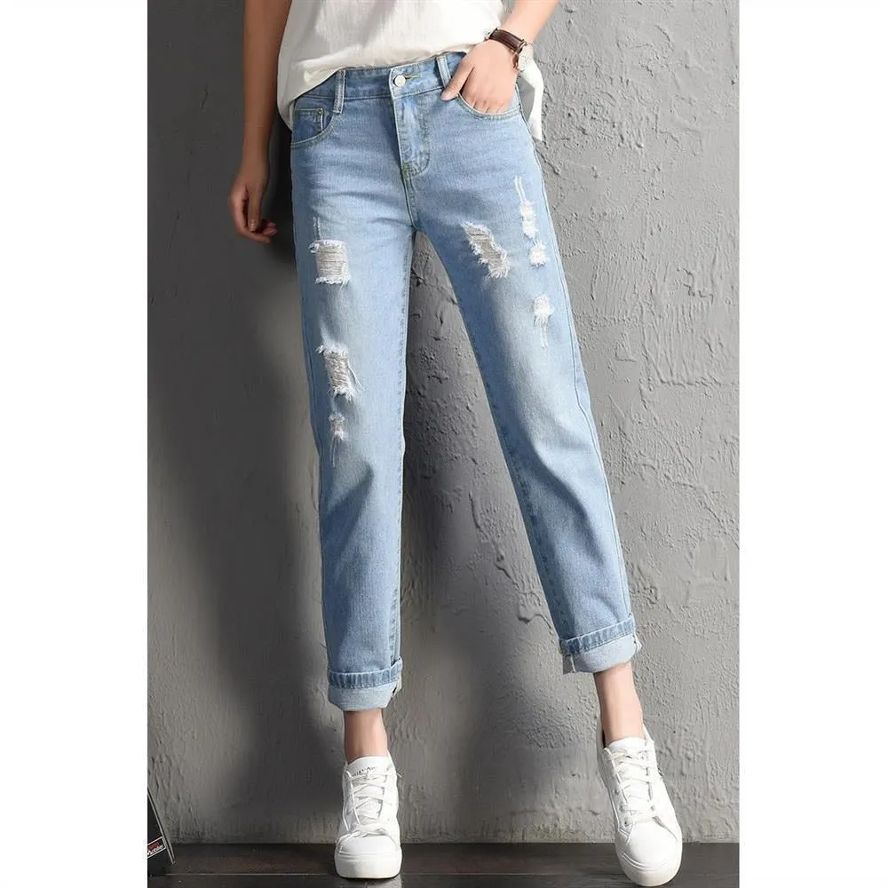 Casual High Street Denim Pants