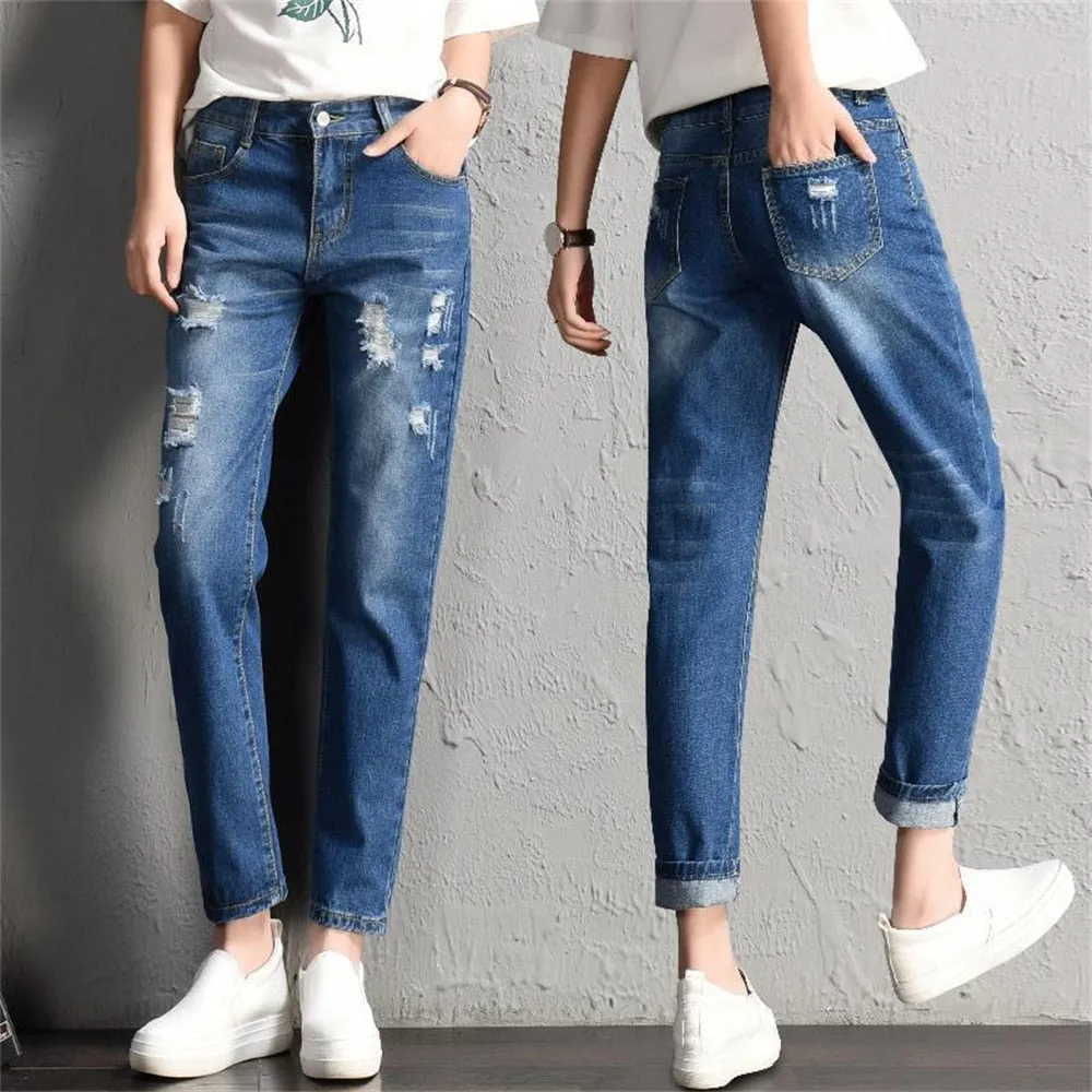 Casual High Street Denim Pants