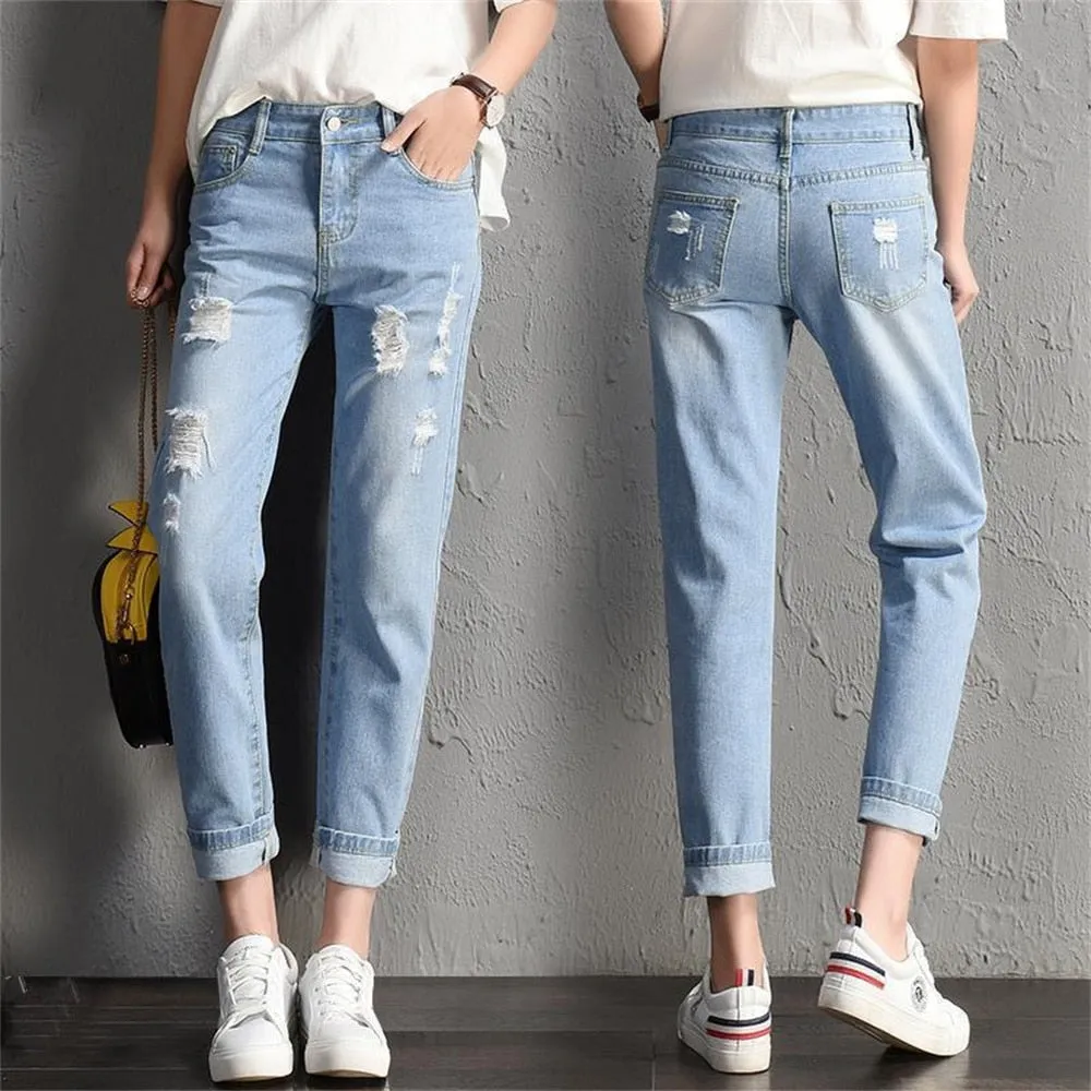Casual High Street Denim Pants