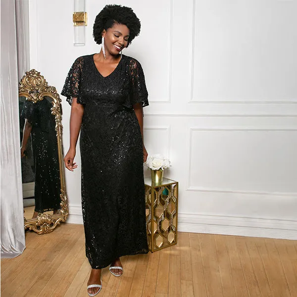 Celestial Cape Sleeve Gown - Sale!
