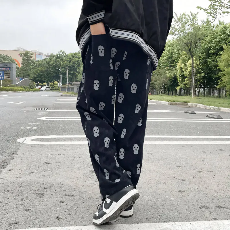 CORDUROY SKI MASK PATTERN TROUSERS