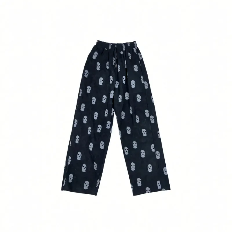 CORDUROY SKI MASK PATTERN TROUSERS