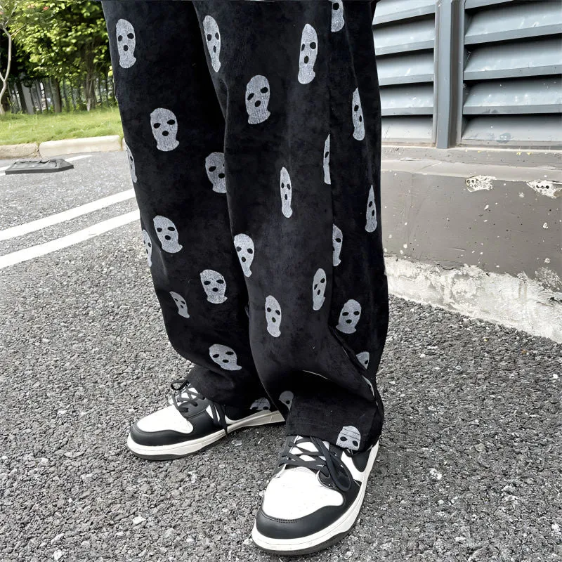 CORDUROY SKI MASK PATTERN TROUSERS