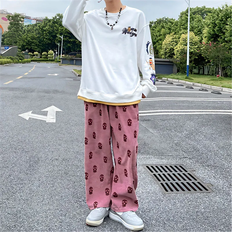 CORDUROY SKI MASK PATTERN TROUSERS