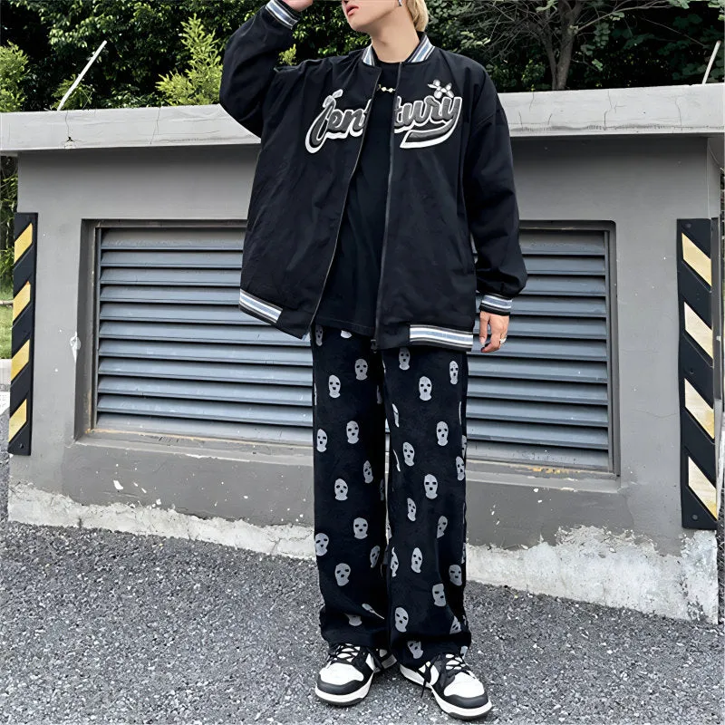 CORDUROY SKI MASK PATTERN TROUSERS