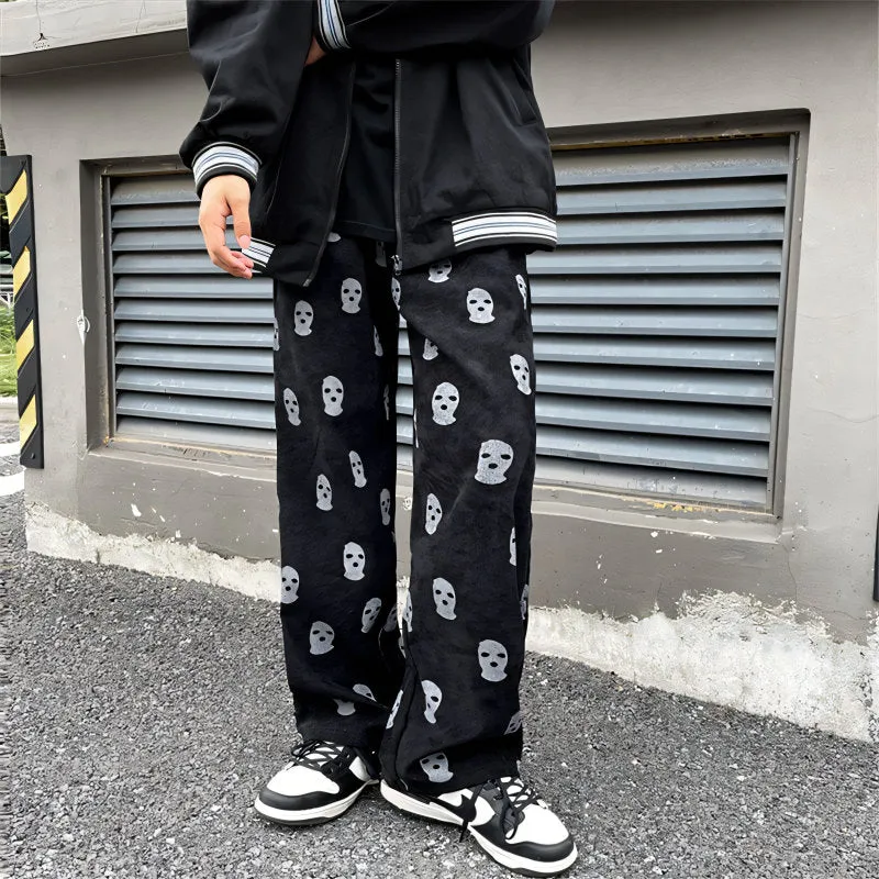 CORDUROY SKI MASK PATTERN TROUSERS