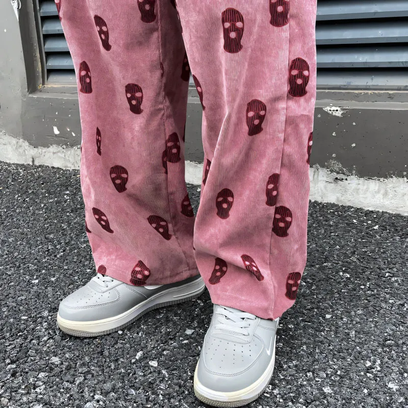 CORDUROY SKI MASK PATTERN TROUSERS