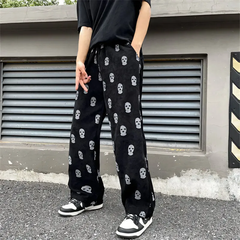 CORDUROY SKI MASK PATTERN TROUSERS