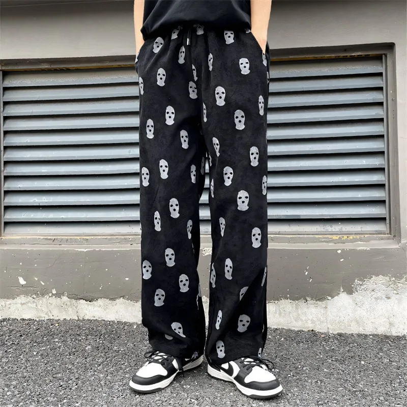 CORDUROY SKI MASK PATTERN TROUSERS