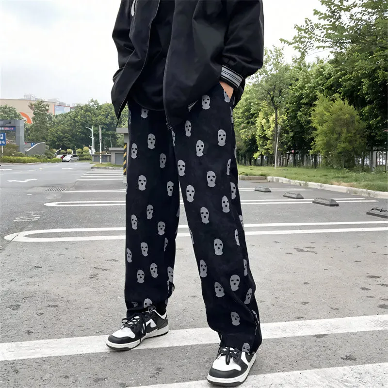 CORDUROY SKI MASK PATTERN TROUSERS