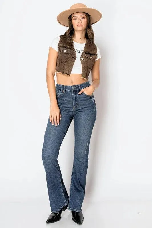 Corset Jeans High Rise Phone Pocket Bootcut