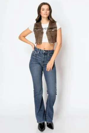 Corset Jeans High Rise Phone Pocket Bootcut
