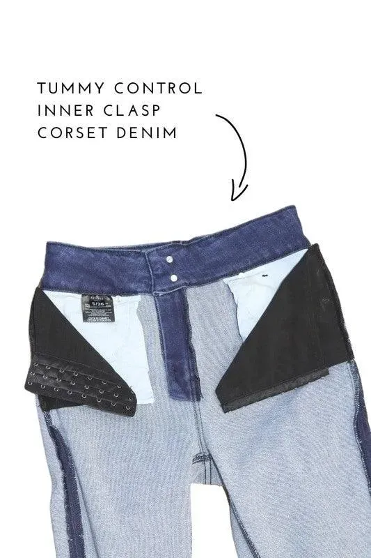Corset Jeans High Rise Phone Pocket Bootcut