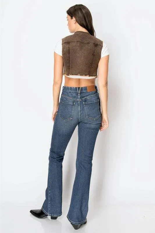 Corset Jeans High Rise Phone Pocket Bootcut