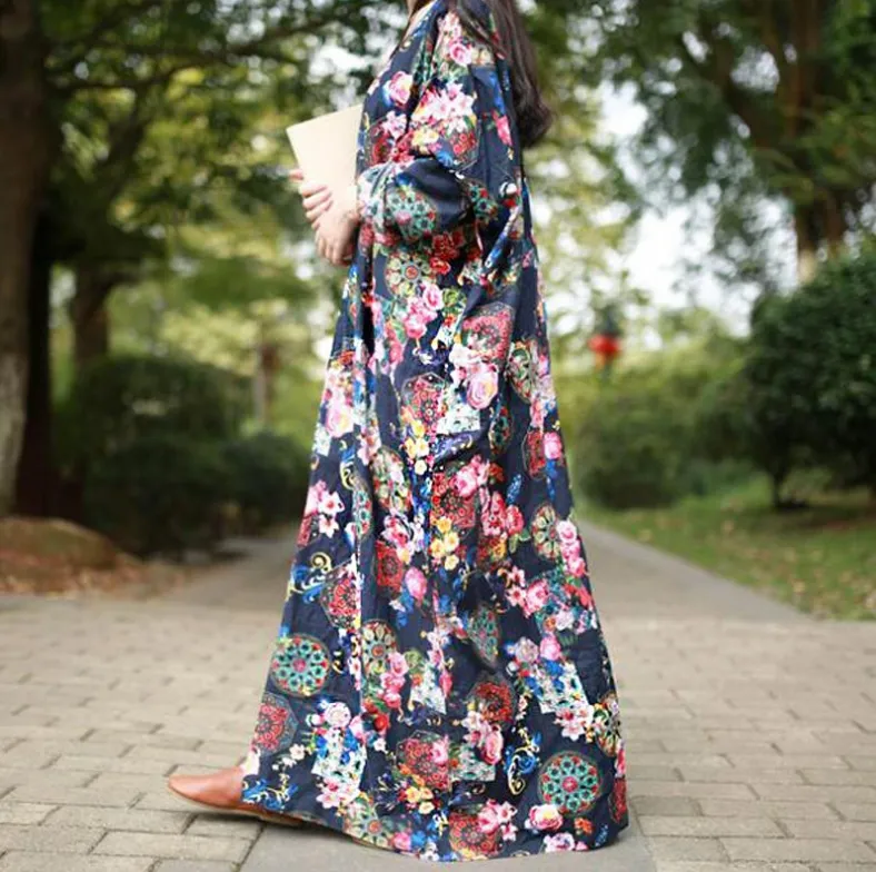 Cotton Printed Loose Casual Dress