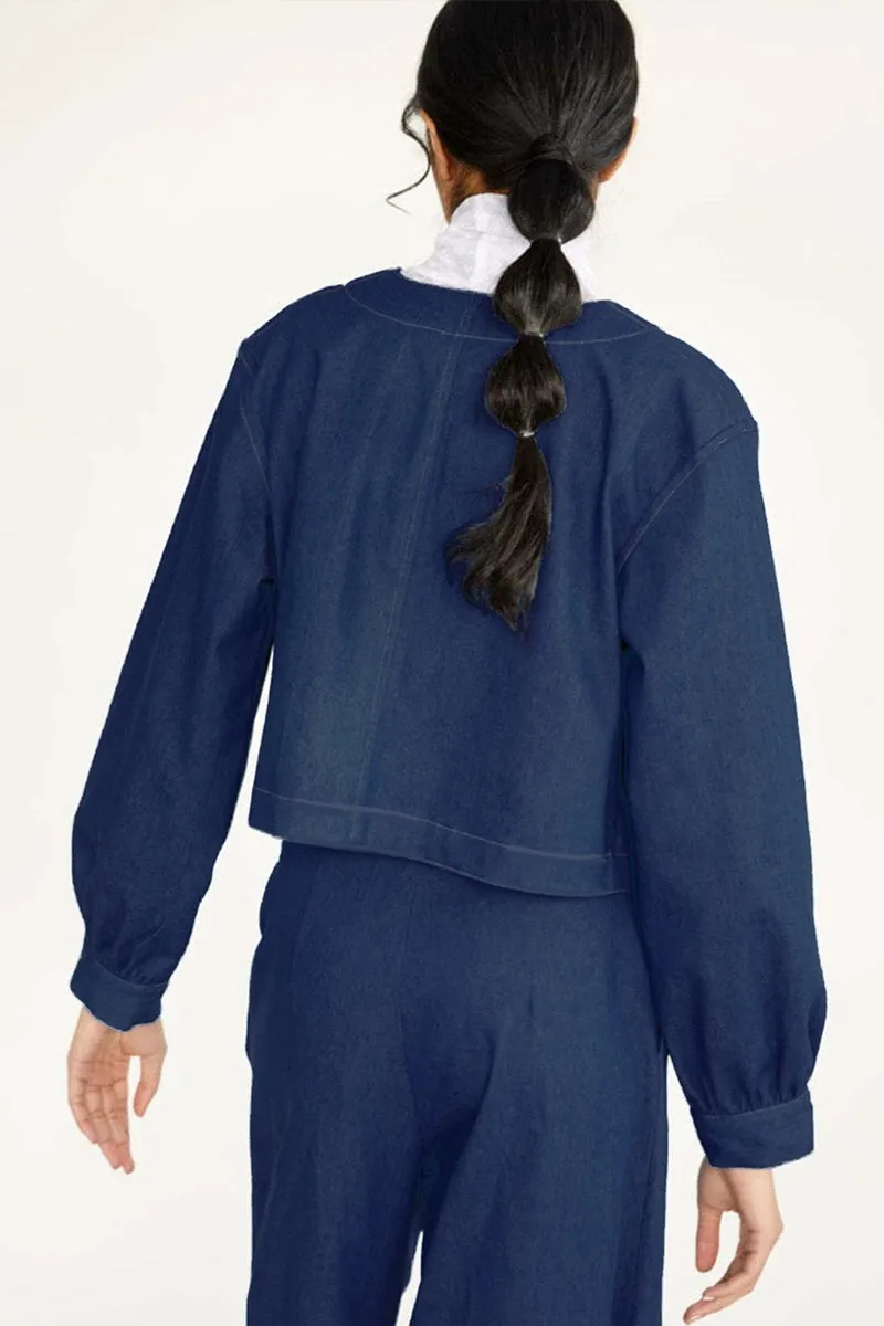 CT3109 Denim Front Tie Jacket Outerwear