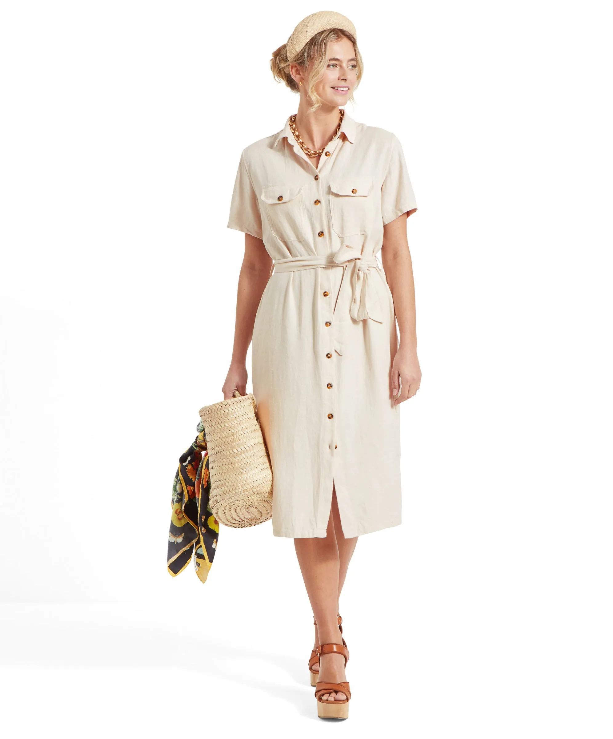 Daisy Linen Dress - Oat