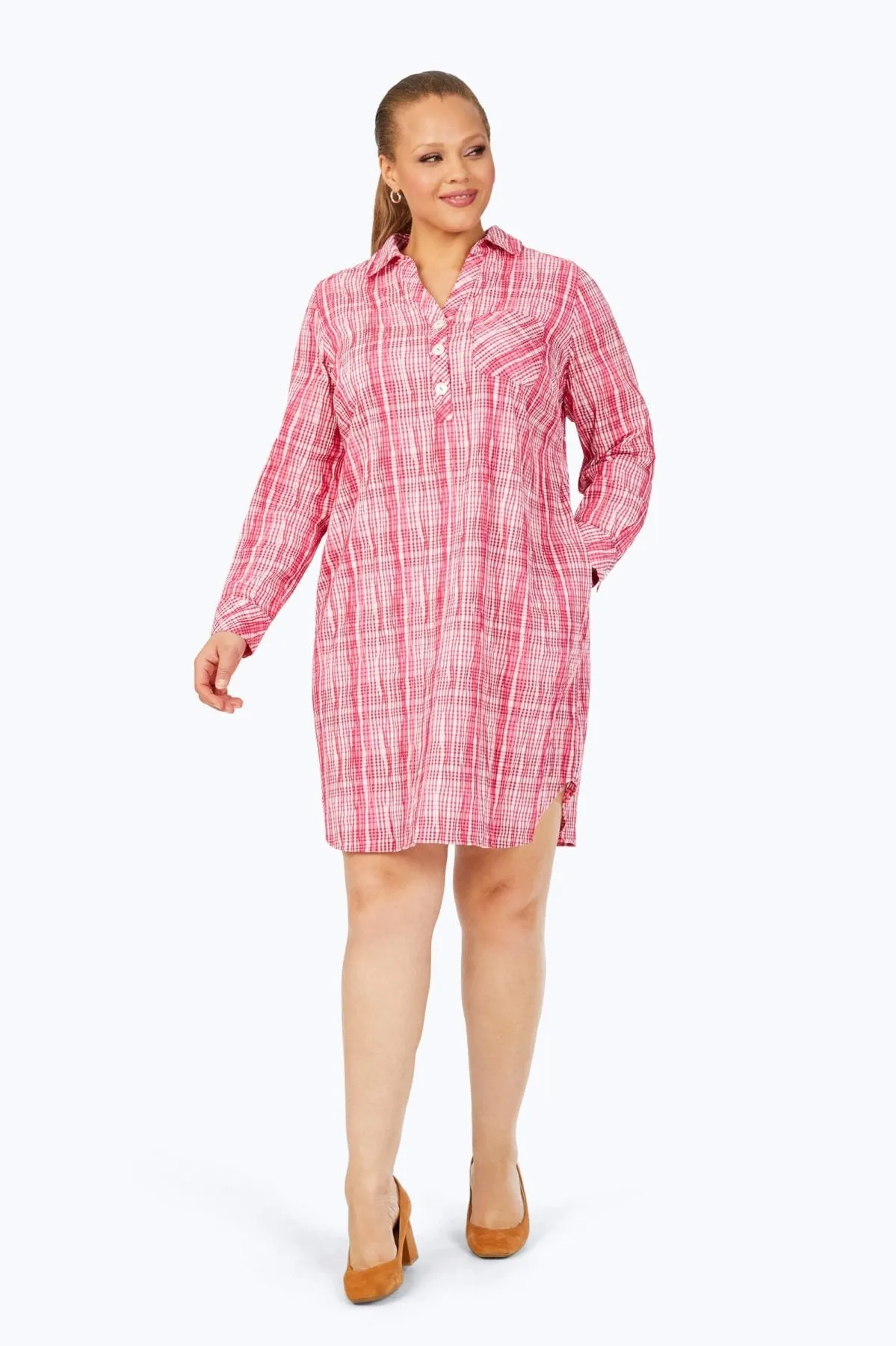 Delaney Plus Purely Plaid Crinkle Dress
