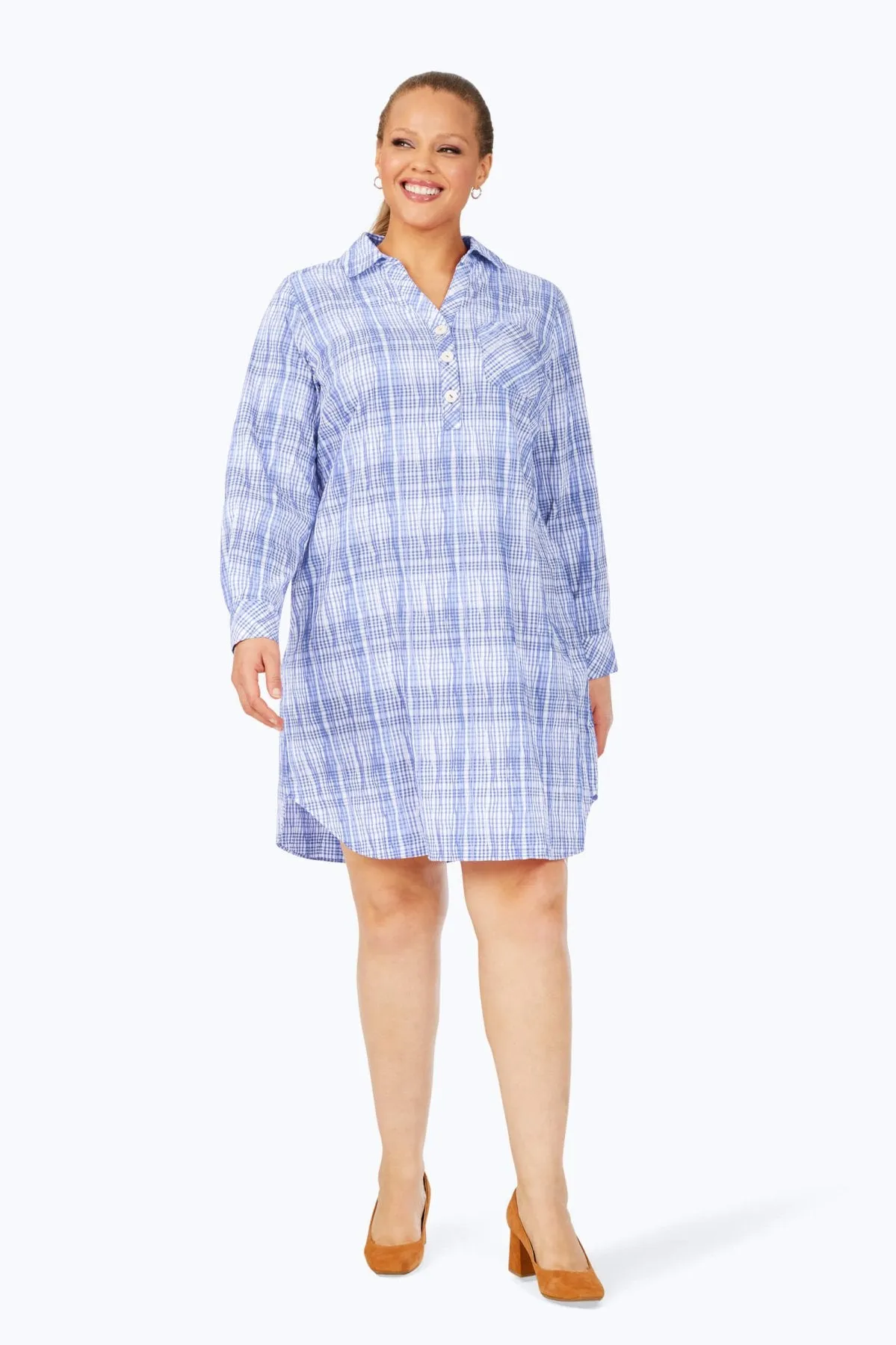 Delaney Plus Purely Plaid Crinkle Dress