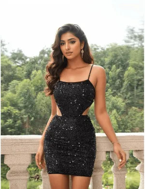 Demitry Sequin Cut Out Dress