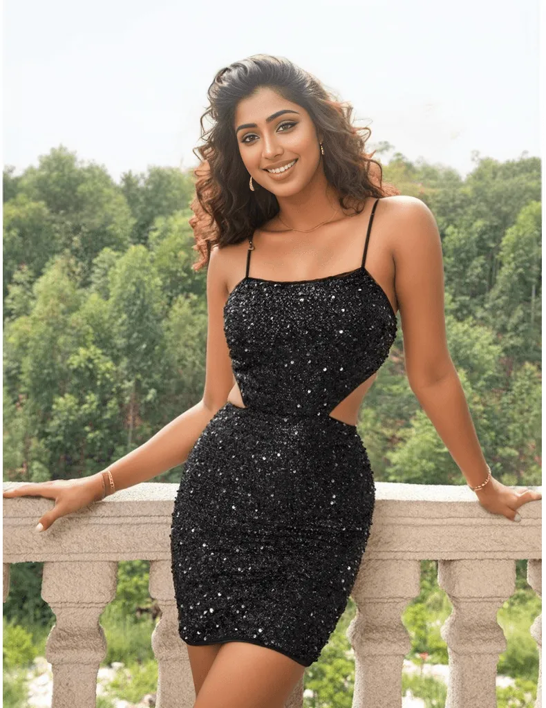 Demitry Sequin Cut Out Dress