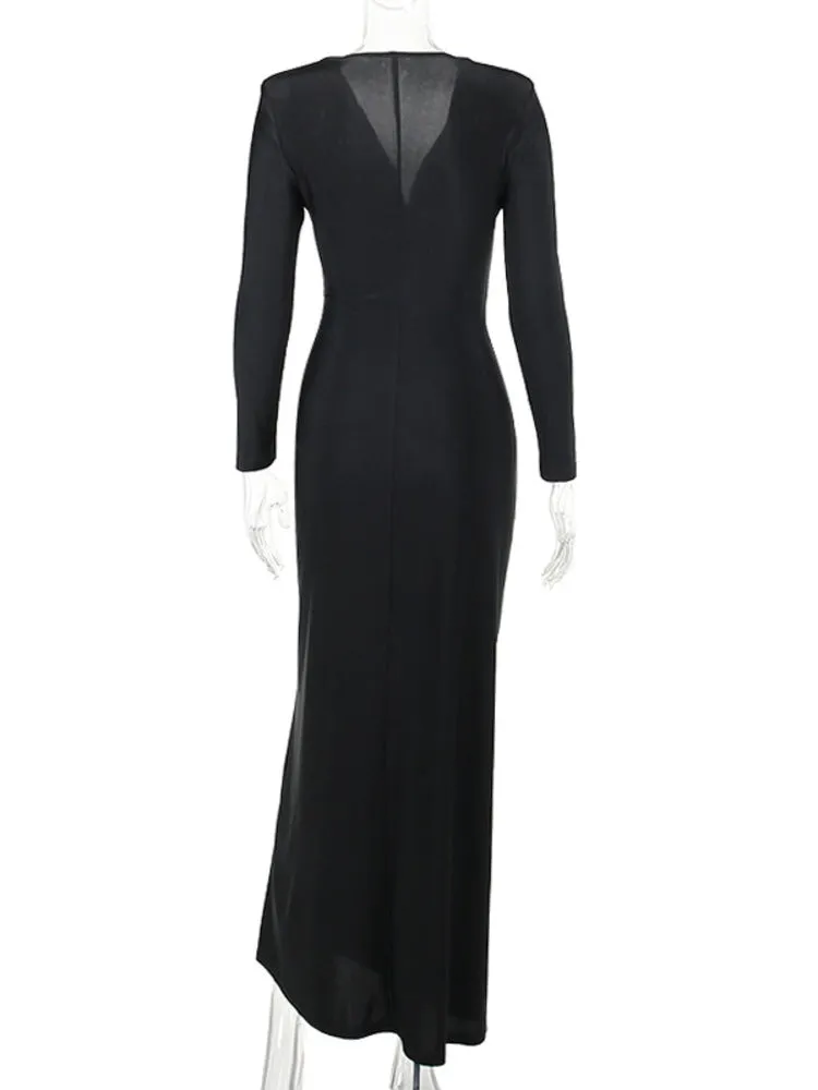 Doris Deep V Neck Sexy Maxi Dress
