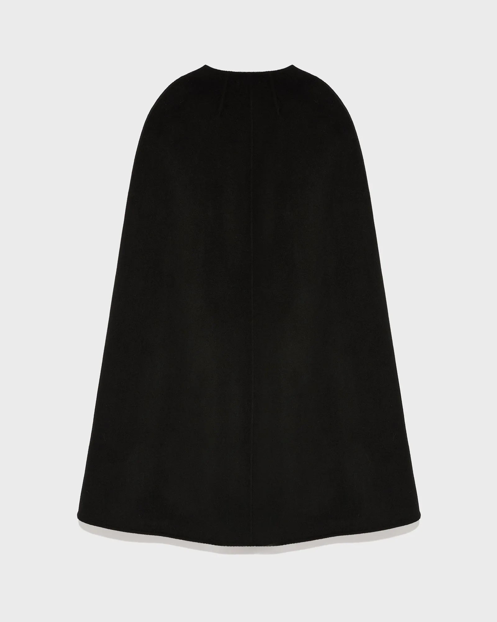 Double-sided cashmere blend maxi cape with feather details