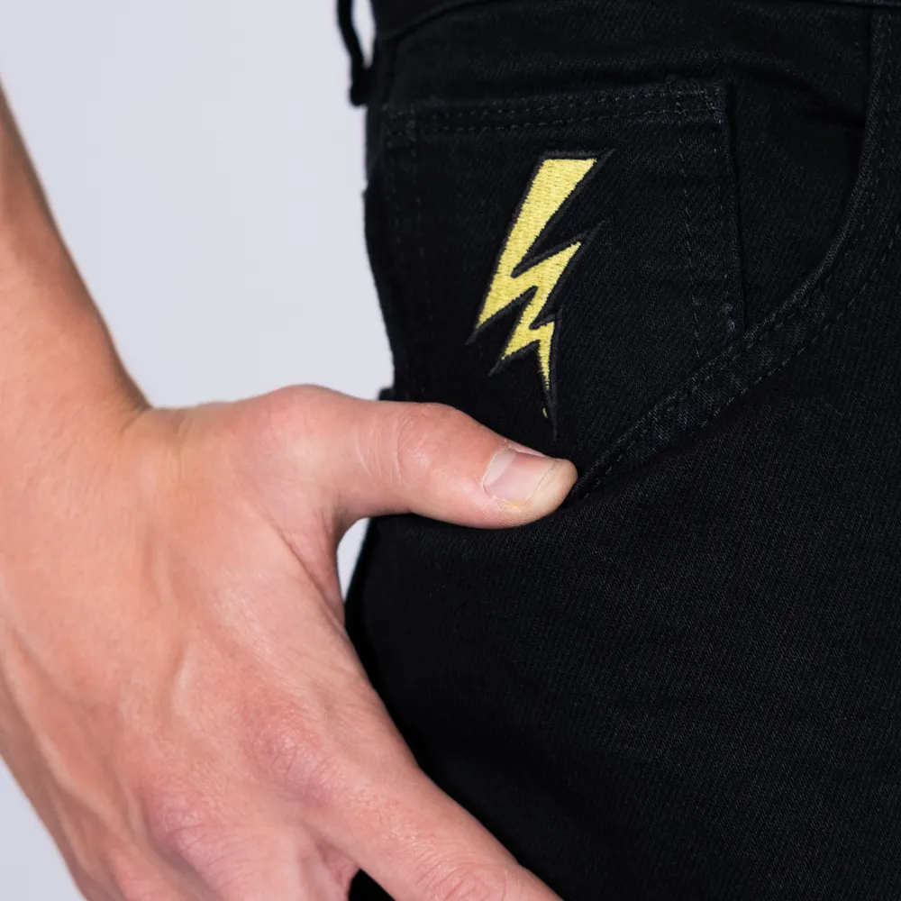 Electric Baggy Denim Pants True Black