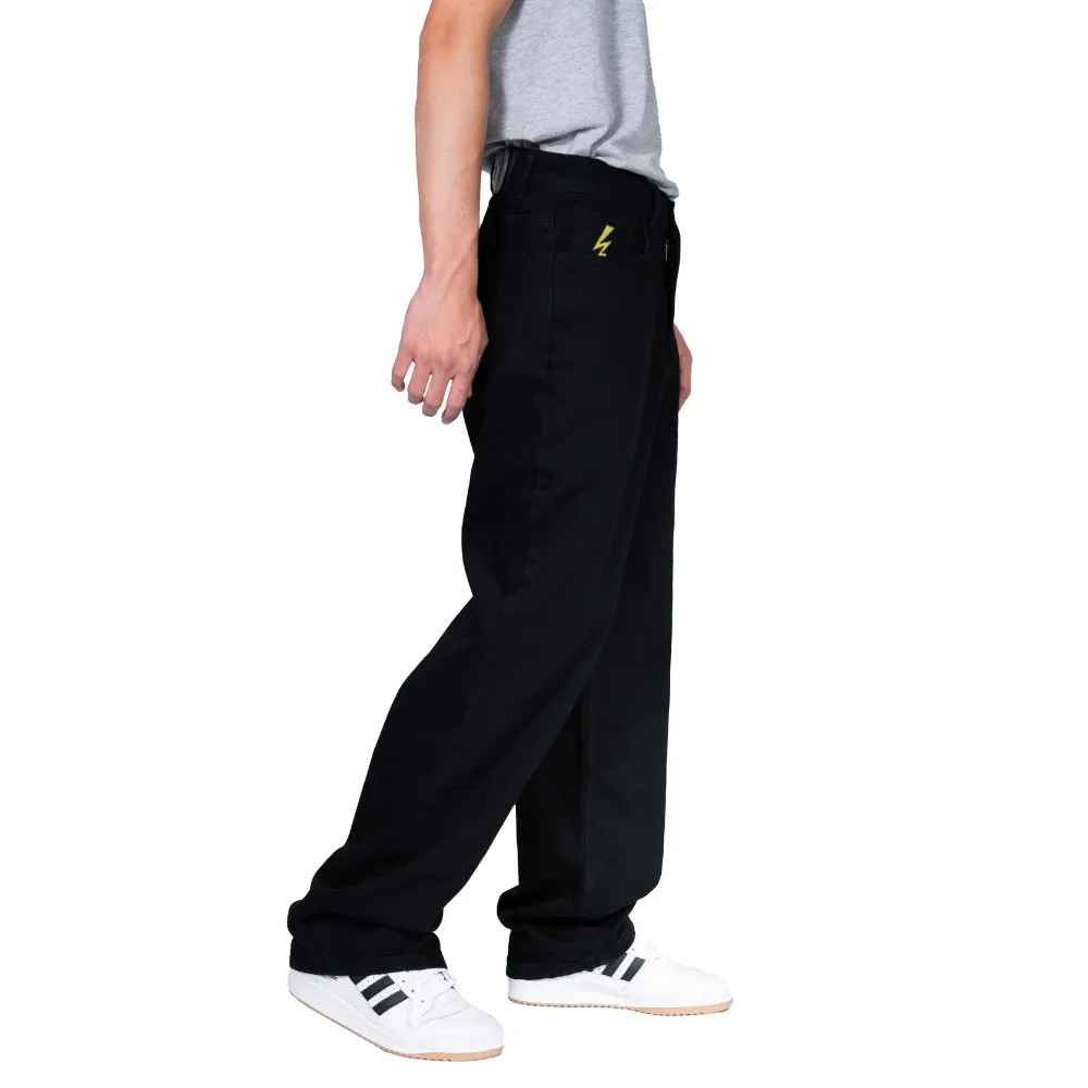 Electric Baggy Denim Pants True Black