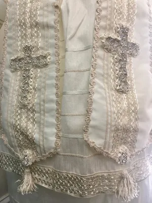 Ethan Ivory Baptism outfit for Boy, Five piece Christening set, Blessing outfit, Traje de Bautizo, Ropon del papa para nino, Ajuar Bautismal