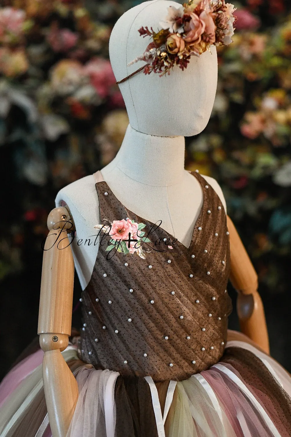 Euc "Floral Dance" -  Cascade Floor Length ( 10 Year - Petite 11 Year)