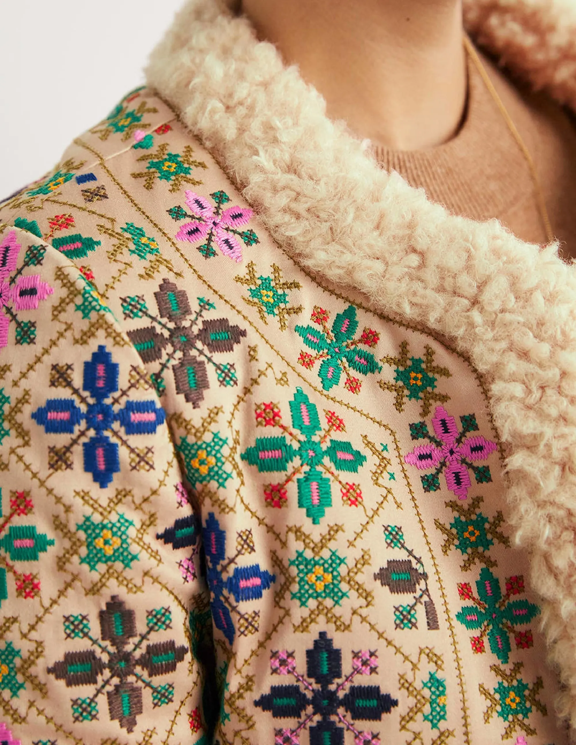 Faux Shearling Jacket-Rope