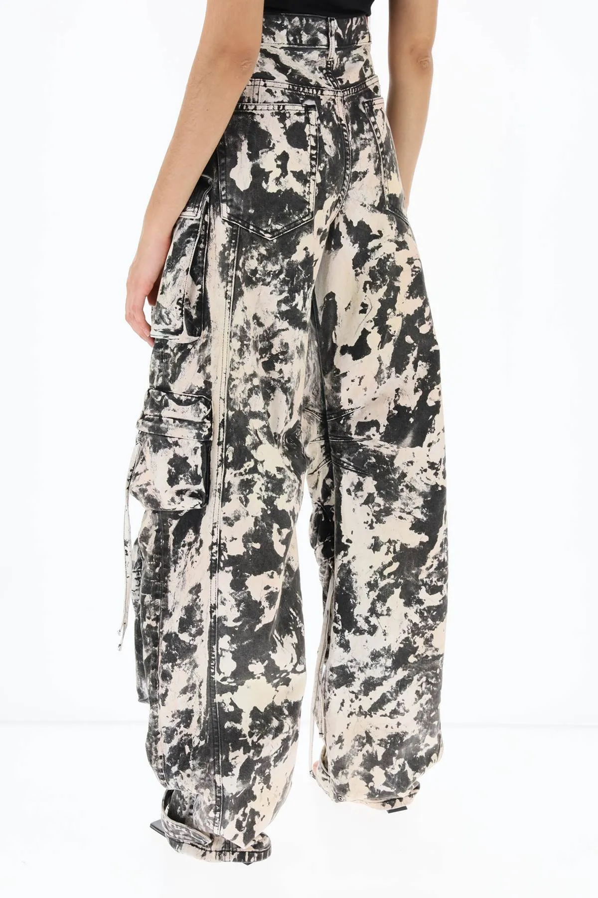 fern stained-effect cargo jeans
