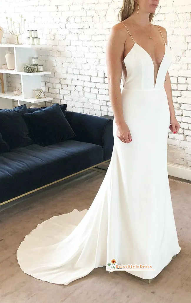Fit and Flare Ivory ivory Crepe Wedding Dress