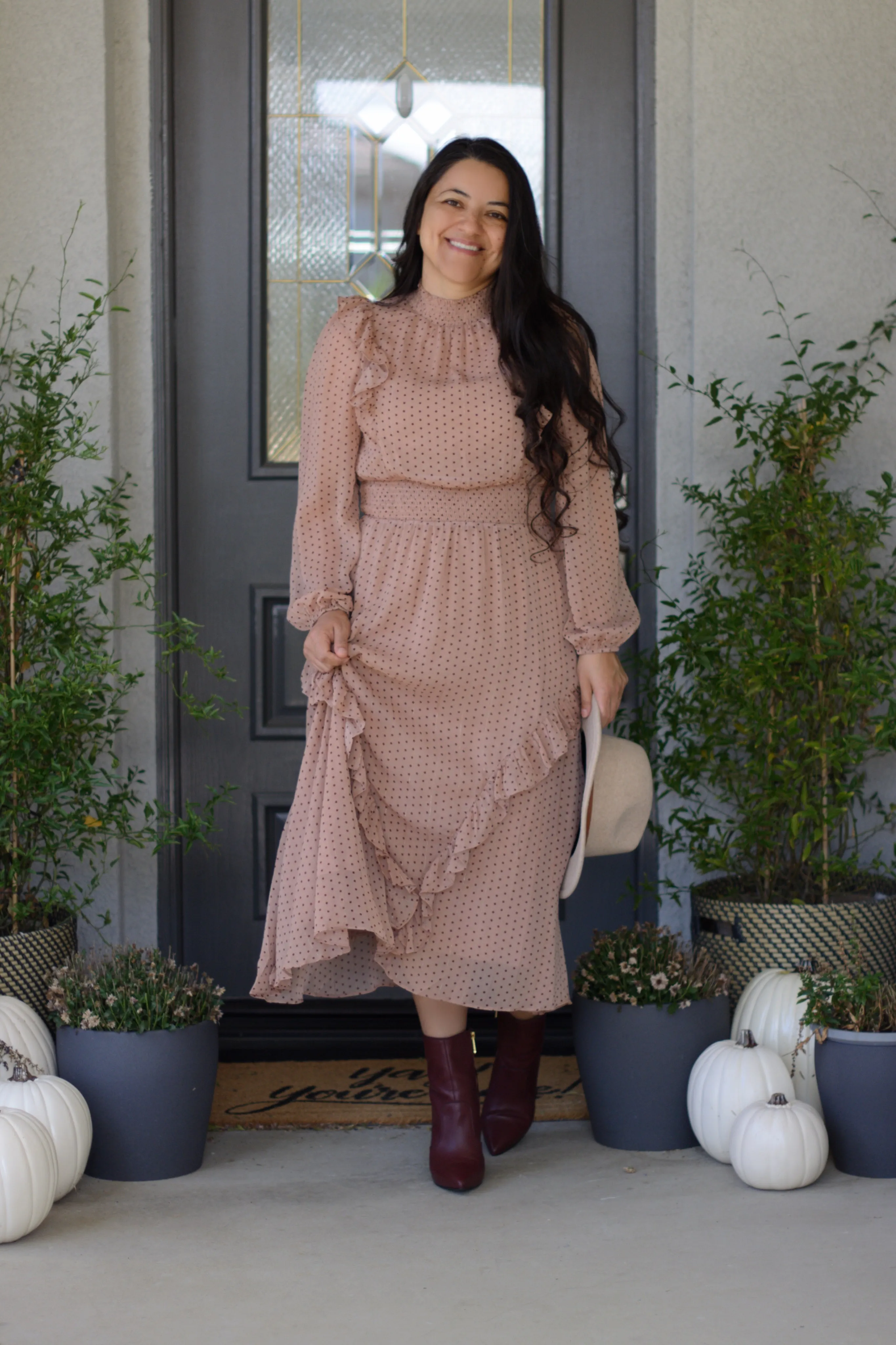 Francine Pink Dot Dress